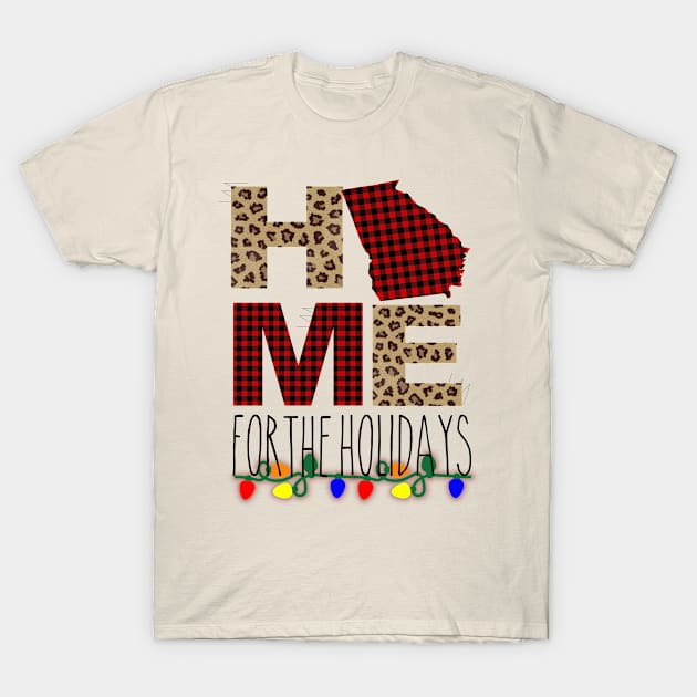 home for holidays Ga state T-Shirt by theplaidplatypusco